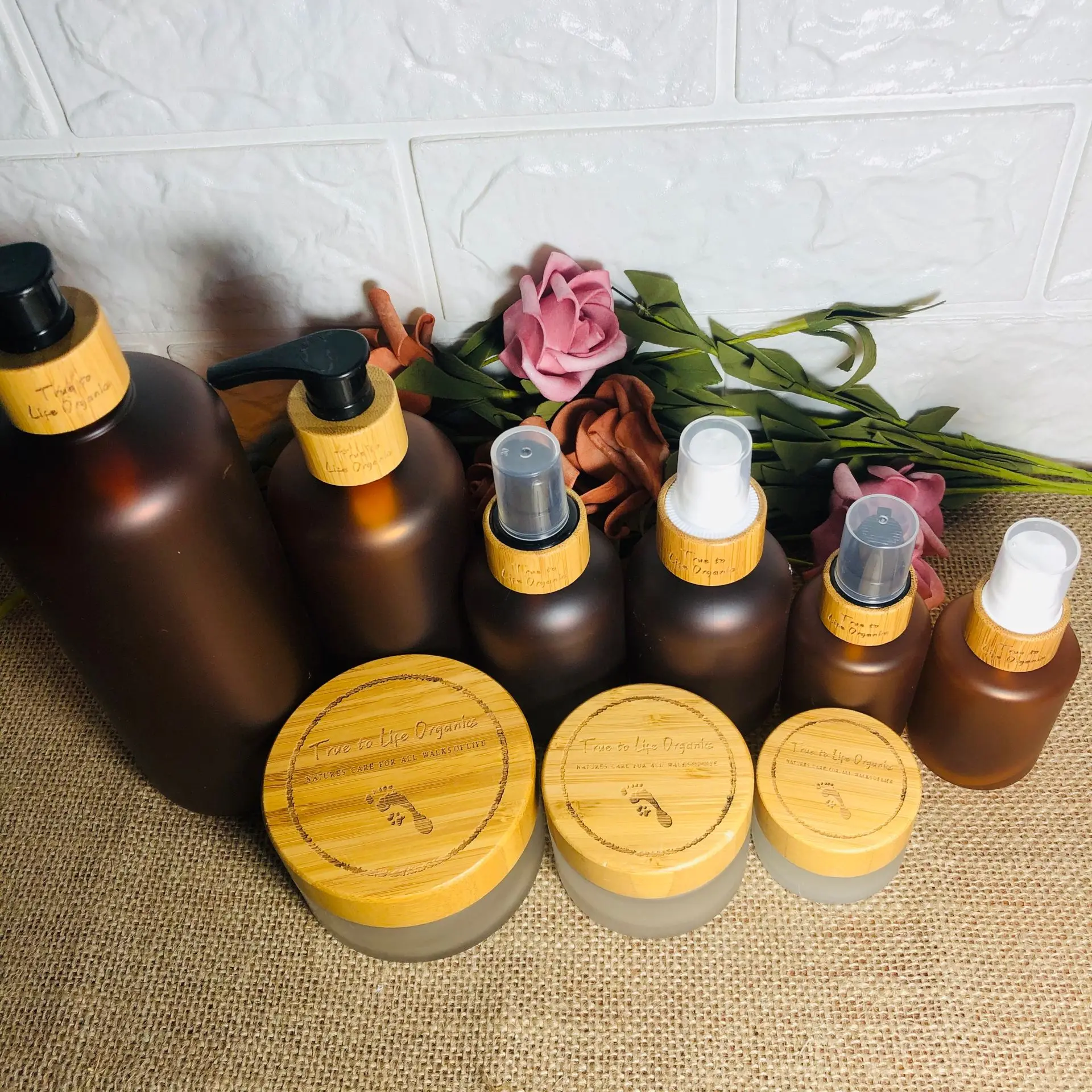 Wholesale Empty Amber Cosmetic Container Jar Plastic PET Beauty Hair Tools Shampoo Hand Wash Lotion Pump Bottles With Bamboo Cap saloon shampoo barber chair makeup hair wash luxury modern barber chair nail tech esthetician cadeira ergonomica furniture