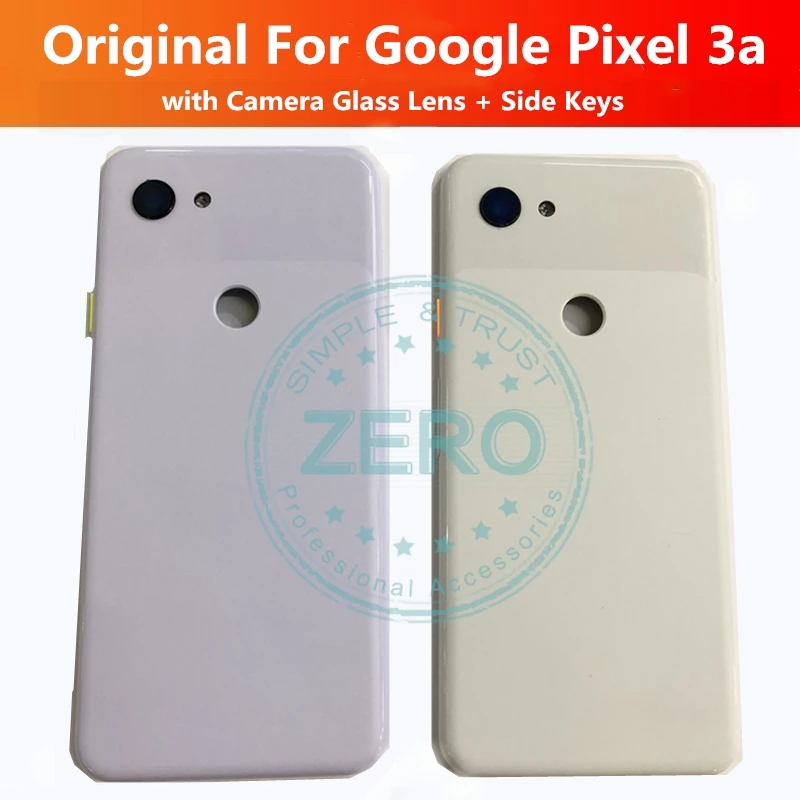 Для Google Pixel 3a задняя крышка батарейного отсека+ объектив для камеры+ боковые кнопки задний корпус сменный части