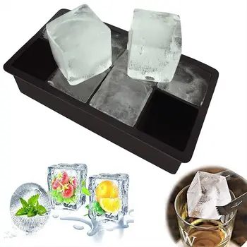 

High Quality Ice Maker Popular DIY Square 8 Grids 1PC Ice Cube Large Ice Tray Silicone Kitchen Tools Ice Mold