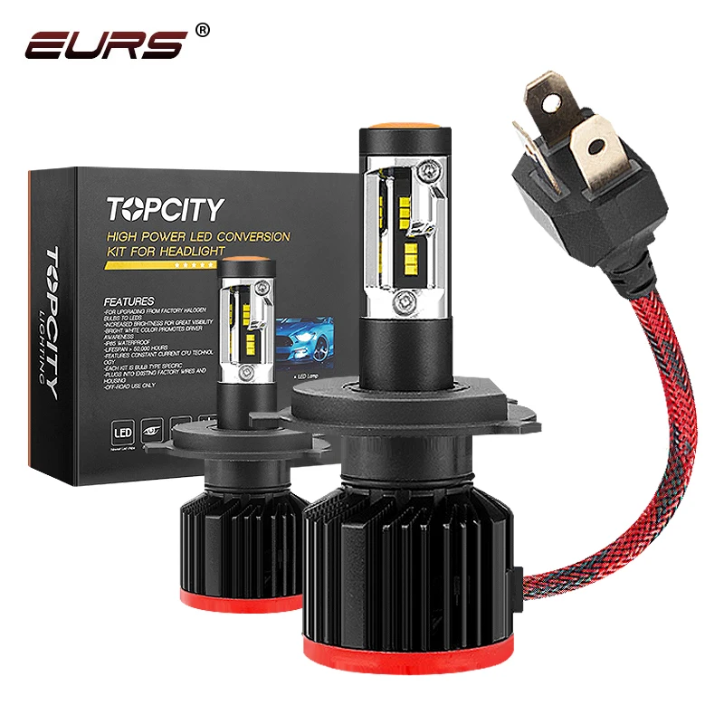 EURS 2PCS G12 H4 H7 80w Car LED Headlight White H1 H3 Bulb H8 H9 H11 9005 9006 Turbo Auto Head Lamp Bulbs 12V CSP Chip 6000K | Автомобили
