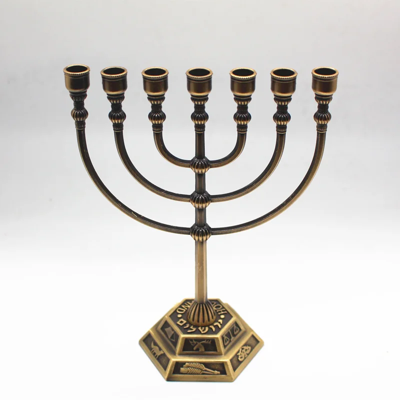 Big Brass Menorah Candle Holder 2021