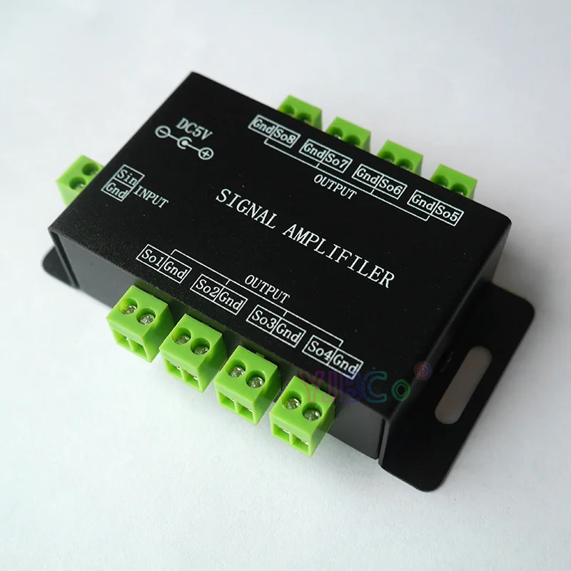 LED Signal Amplifier via SPI output signal Symphony 8 control group Amplifier DC5V 12V for ws2811 2812 strip music controller