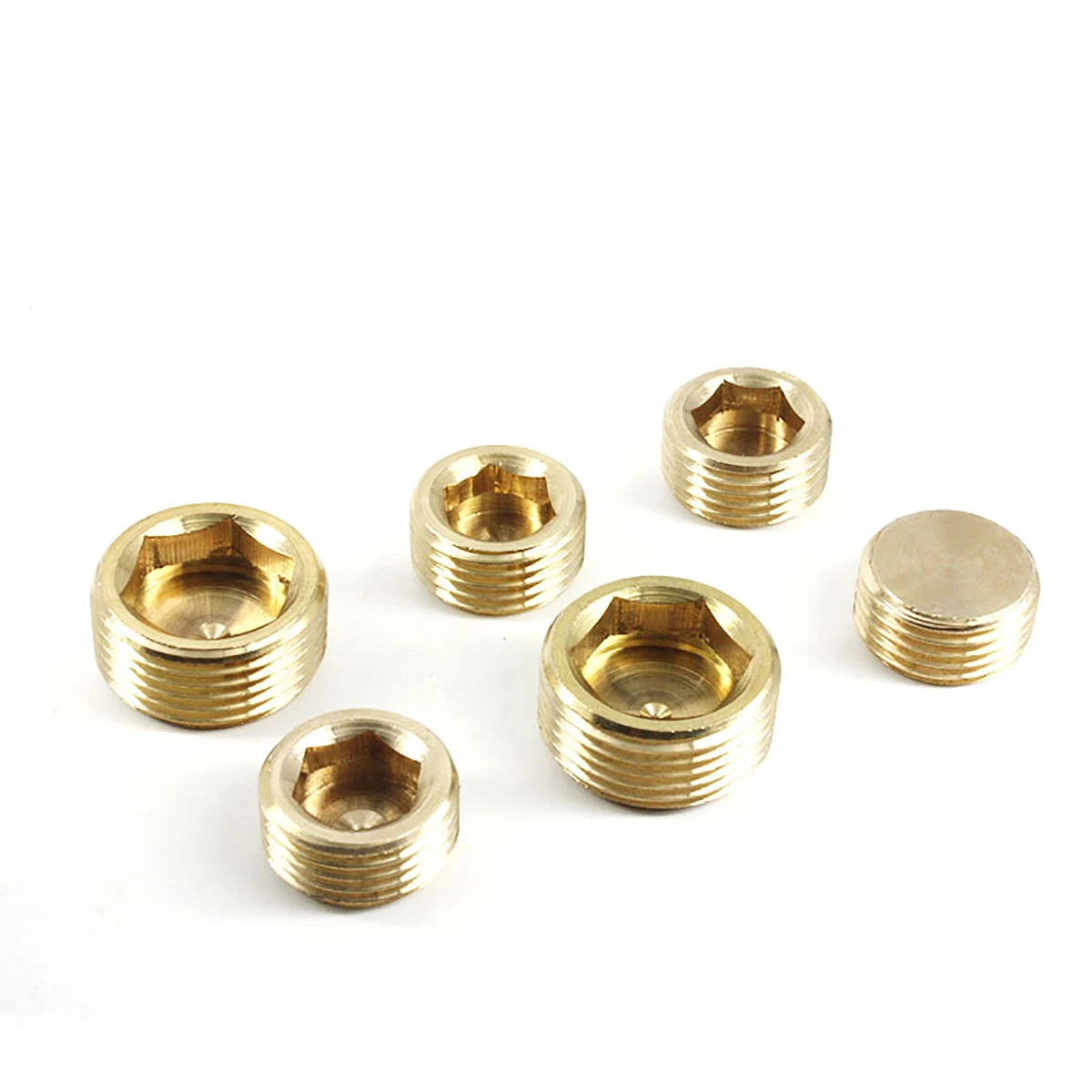 

1PCS 1/8" 1/4" 3/8" 1/2" 3/4" 1" BSP Male Thread Brass Hex Socket End Cap Plug Copper Coupler Connector Adapter Pipe Fittings