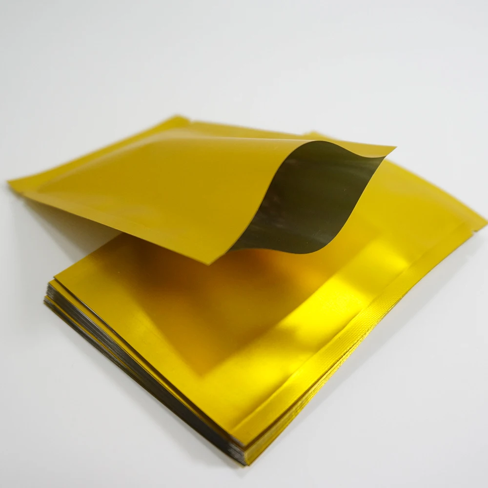 

Golden Aluminum Foil Bag Matt Finish 100pcs Gold Heat Sealing Flat Bags Milk Powder Packing Pouch Plastic Facial Mask Pack-bag