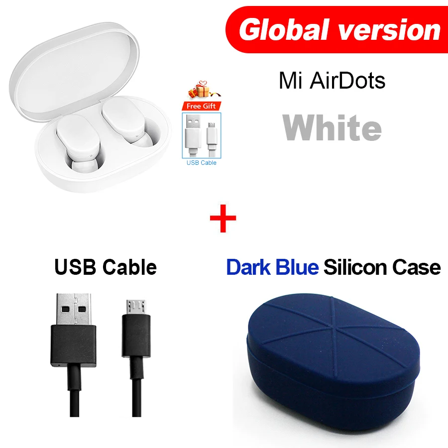 Glo Cab Dk Blu Case Xiaomi mi AirDots TWS Bluetooth наушники беспроводные наушники-вкладыши гарнитура с mi c и зарядной док-станцией Молодежная версия - Цвет: Glo Cab Dk Blu Case