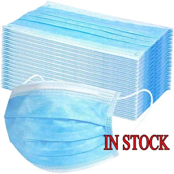 

Masks Meltblown Cloth Earloop Anti dust Disposable 10pc 20pc maska 3 Layers Non Woven Protection Soft Mouth Face Mask For Adult