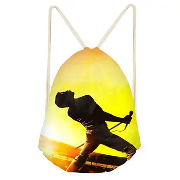 

HaoYun Women's Drawstring Bags Queen Band Pattern Beach Shoes Pockets Backpack Cool Band Designer Girls Travel Organizer Bags