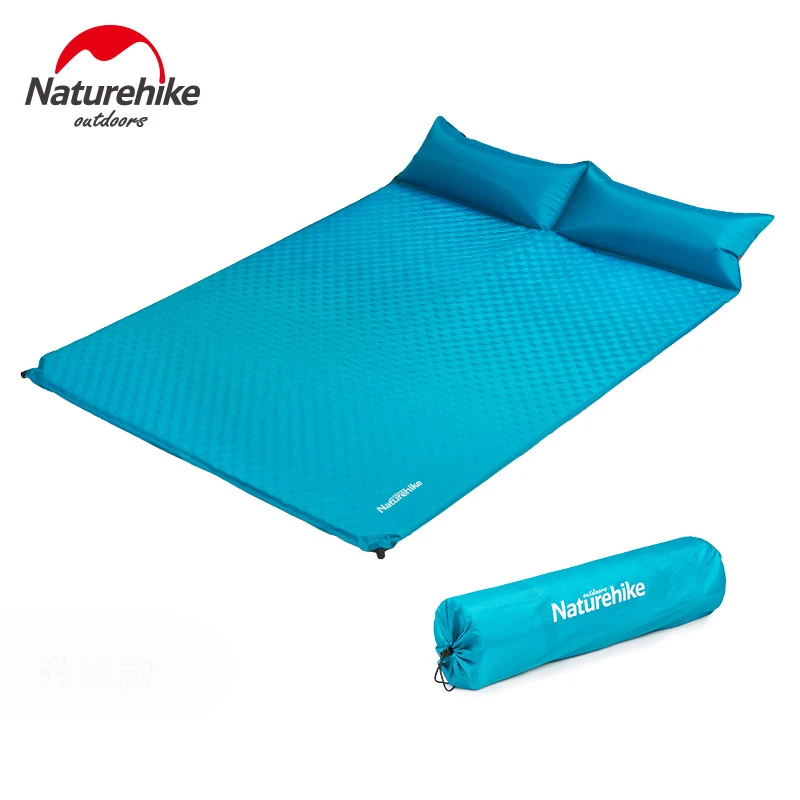 NatureHike спальный матрас Самонадувающийся коврик переносная кровать с подушкой походный коврик для одного человека складной NH15Q002-D - Цвет: Double Green