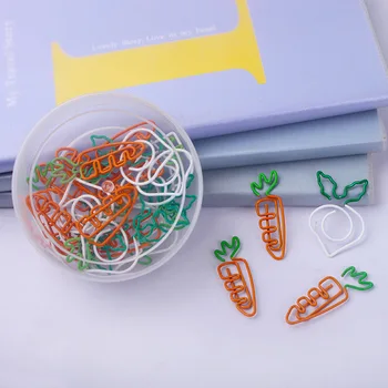 

Hot Sales Creative Color Carrot Clip White Radish Paper Clip 20 Boxed