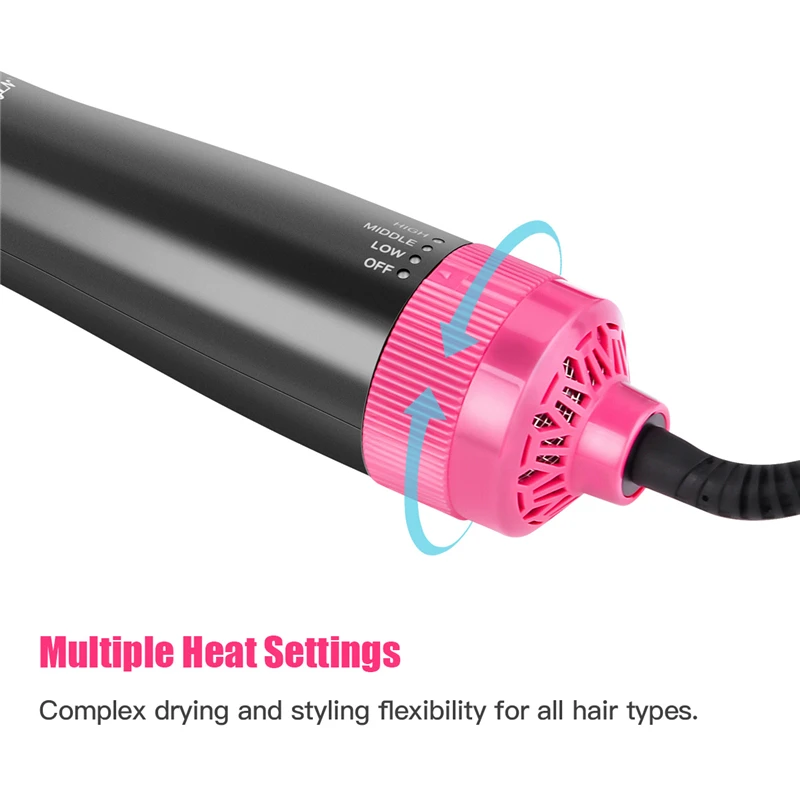 Escova de Secador de Cabelo Acima do ar 3 em 1 Intercambiáveis Rápido Aquecer Quente Pente Rolo Modelador Cabelo Elétrico Abaixo Secador 3 Velocidades 31 1000 w 13 secador de cabelo intercambiáveis rápido aquecer acima