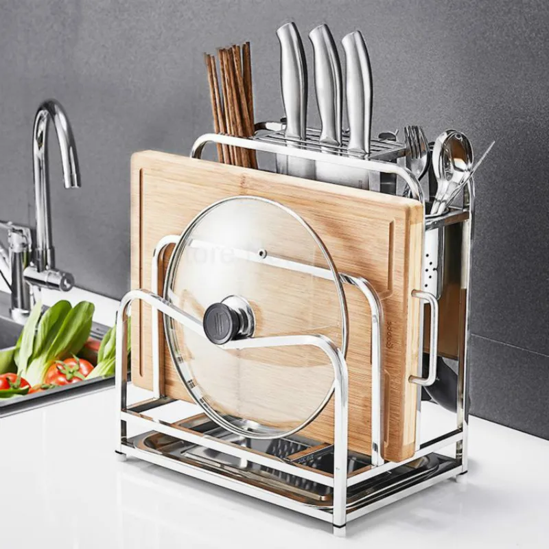 304 stainless steel knife holder kitchen supplies rack cutting board