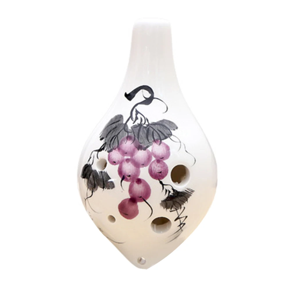 

Ocarina 6 Holes Flower Pattern Ceramic AC Key Musical Instrument For Beginner SEC88