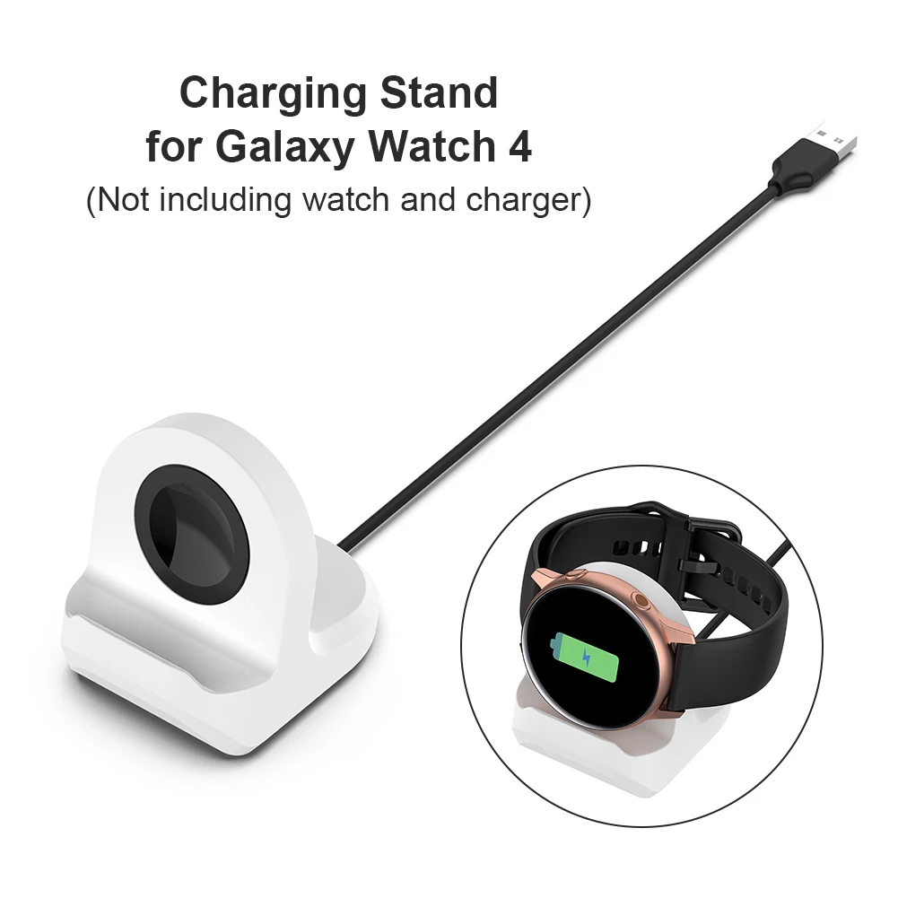 phone stand for desk Smartwatch Charger Dock for Samsung Galaxy Watch 4 Universal Bracket Non-slip Base Stand Station Houlder Silicone Charging Cable mobile holder for tripod