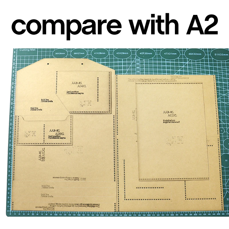 Leather Craft Tool Kit DIY Kraft Paper Template Clutch Bag Pattern