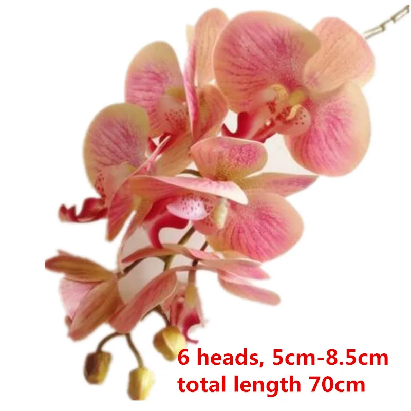 70cm pink 02 One Real Touch орхидеи бабочка фаленопсис белый/розовый/желтый искусственный Голубь из латекса Cymbidium орхидеи Цветы для свадебного украшения - Цвет: 70cm pink 02
