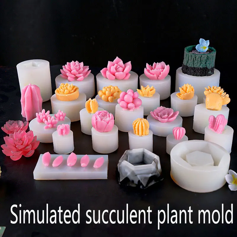 

Mousse Mold Soft Simulation Cactus Succulent Silicone Cake Fondant Chocolate Jelly forms Pudding Mold Candle plaster Soap Mold