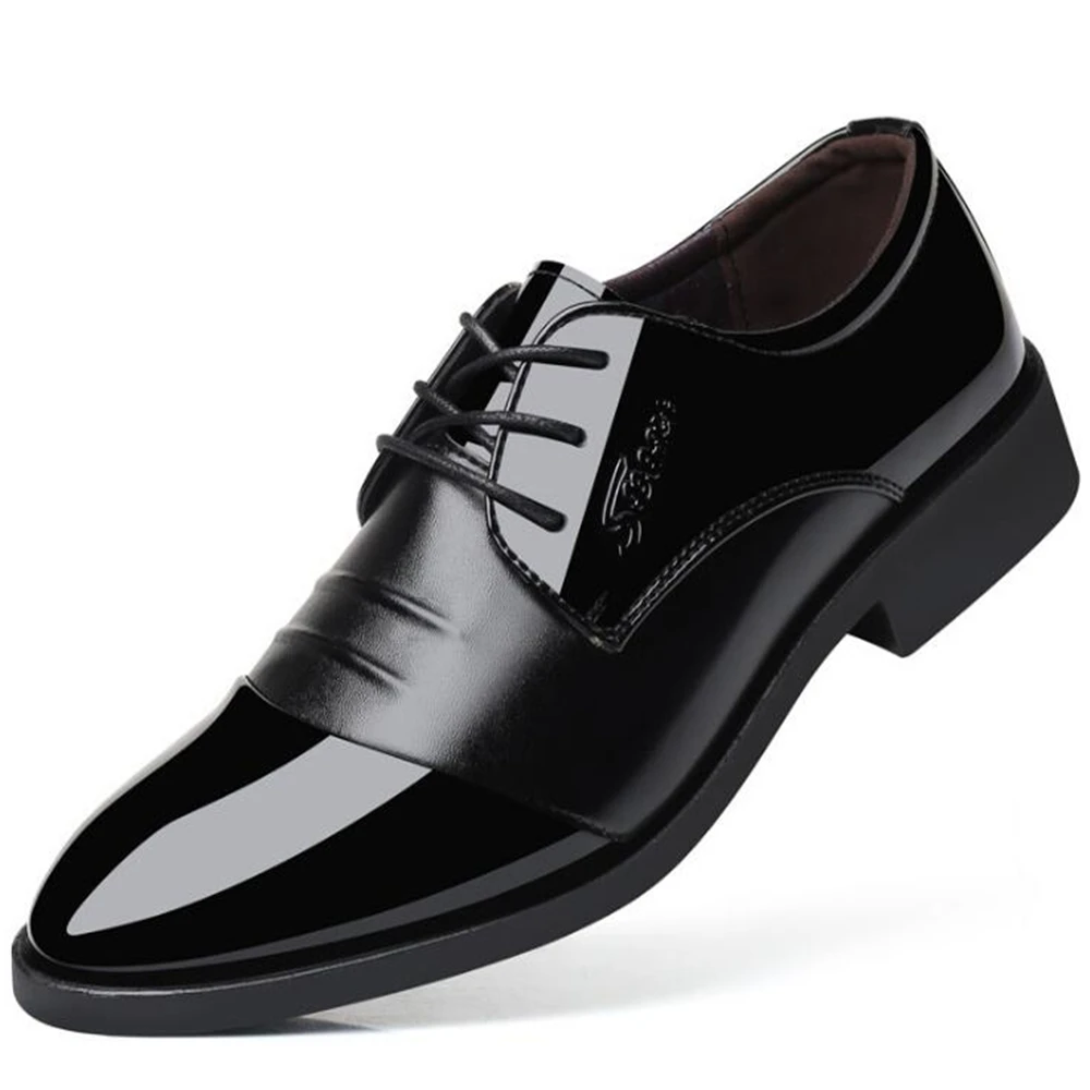 

Business Men Dress Shoes 2020 Classic genuine Leather Men's Suits Shoes Pointed Toe Black Oxford Shoes Mocassins Flats y1068