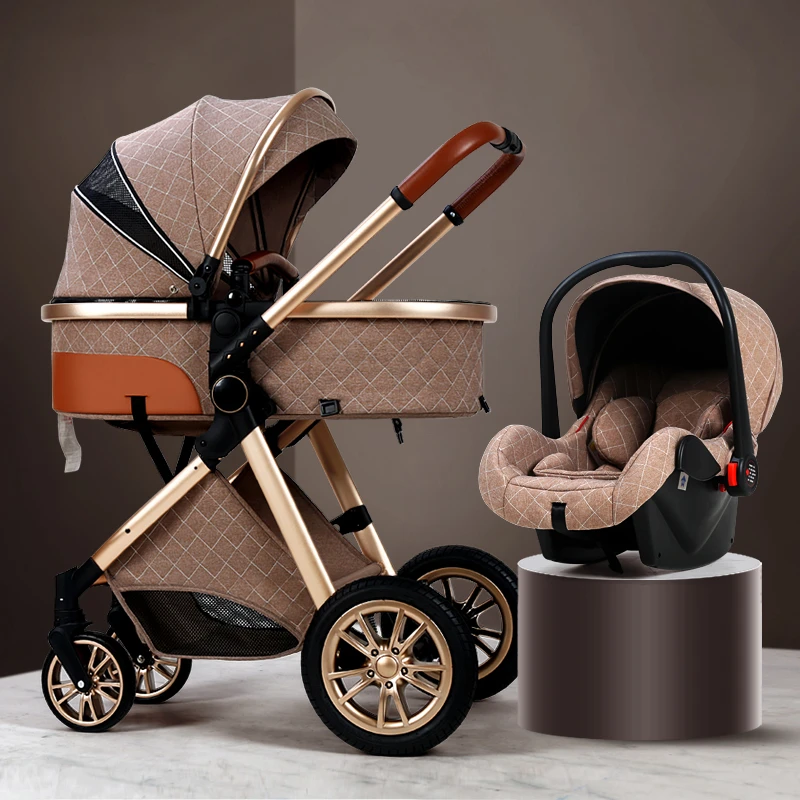 3 1 Baby Stroller Luxury Leather 