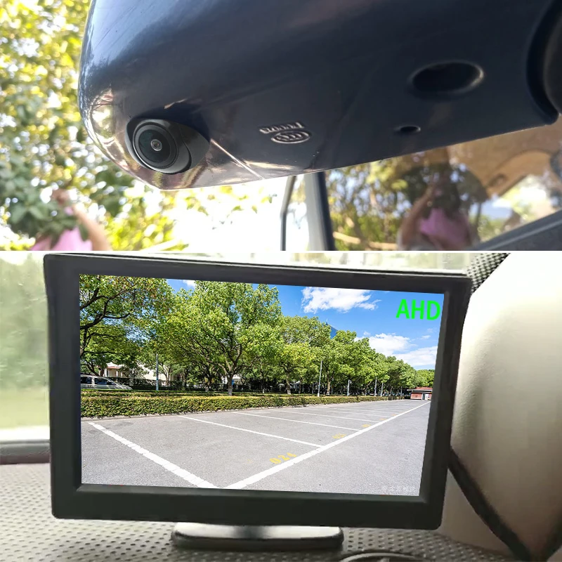 5 inch AHD Monitor 1024x600 With 170&deg; 1280x720P Starlight Night Vision Front Side AHD Reverse Rear View Camera Full HD Fisheye