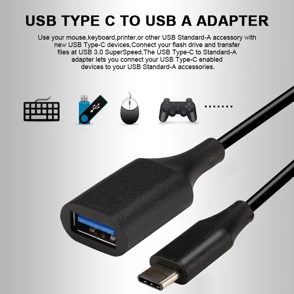 Кабель type-C OTG адаптер type-C штекер USB 3,0 A Женский OTG переходник Кабель для передачи данных 15 см GV99