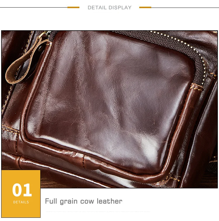 Crossten Genuine leather waist Pack men Retro coin purse belt bag Bum fanny pack Pouch Bag for large screen smartphone