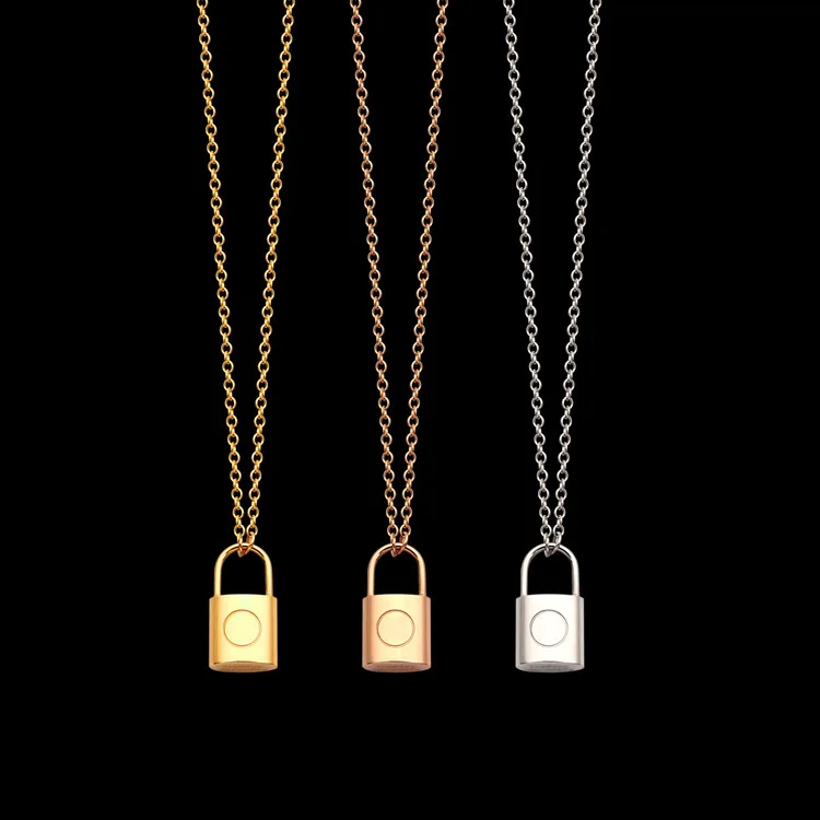 J.hangke Lovers Unisex HighqualityLock Pendant Bracelet Necklace For Women Love Gold Jewelry Chain | Украшения и аксессуары