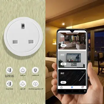 

3 Modes Freely Switch Wireless Socket Adapter APP control socket small round head UK Plug for Tuya WiFi intelligent Socket