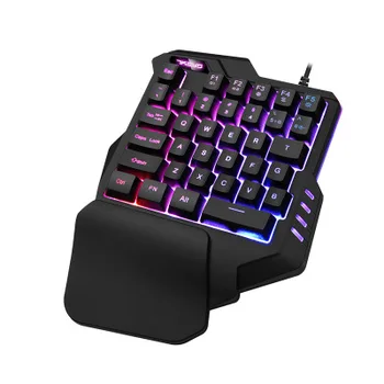 

Single-handed Mechanical Feel Gaming Keyboards Fully Programmable USB Wired Keypad with Hand Rest for LOL/PUBG/CF