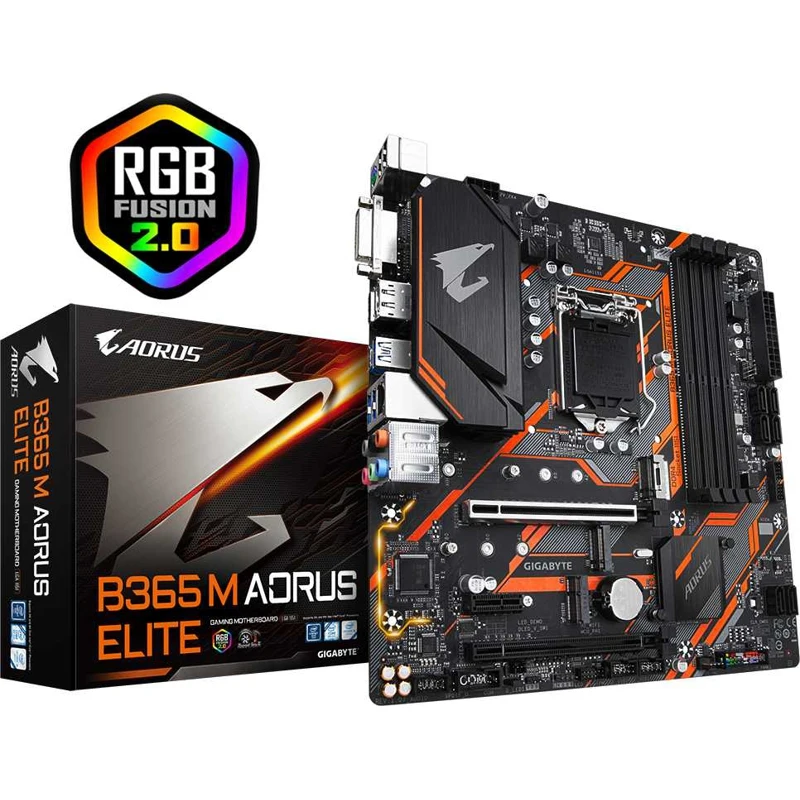 Материнская плата Gigabyte B365 M AORUS ELITE Soc-1151v2 Intel B365 4xDDR4 mATX AC`97 8ch(7.1) GbLAN