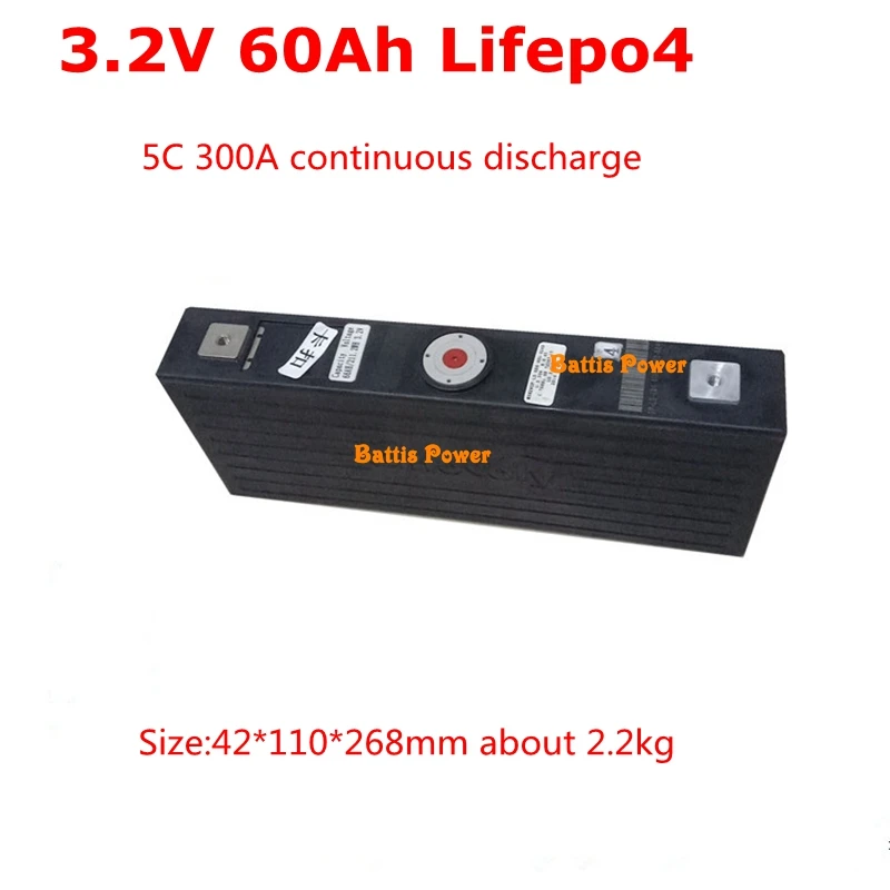 8 шт. 3 2 V 60Ah Lifepo4 литий железо фосфатная батарея 5C 300A разряд для DIY 12V 24v 36v