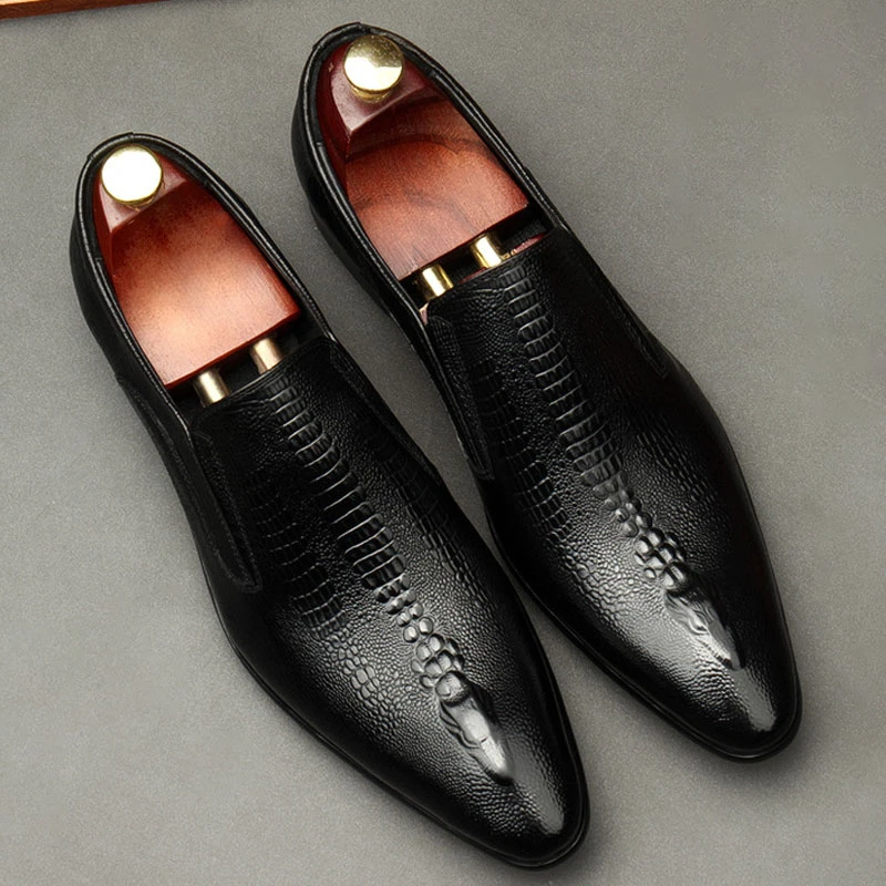 mens leather brogues black