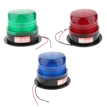 

3 Pieces/Pack Round Car Magnetic LED Emergency Beacon Flash Strobe Warning Light Bulb Amber Color 12v 6W Green Red Blue