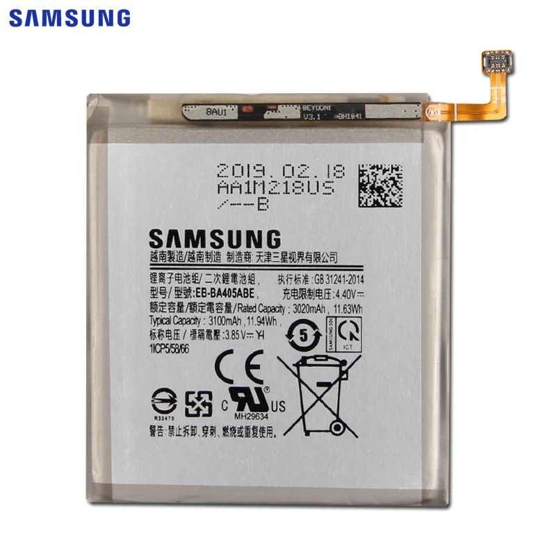 Оригинальная Аккумуляторная батарея для SAMSUNG GALAXY A40 A405F аккумулятор 3100