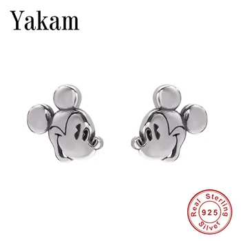 

Cute Mini Mickey Stud Earrings 2020 Spring 925 Sterling Silver Classic Anime Earring for Women Jewelry Girl Child Gift Wholesale