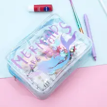 Прозрачный косметический пакет рисунки из мультфильма ПВХ косметичка для путешествий Чехол туалетные сумки для женщин девочек