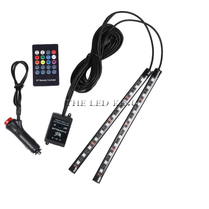 24D Voice Remote B Автомобильные RGB Светодиодные полосы света светодиодные полосы света цвета декоративный дизайн автомобиля атмосферные лампы салона автомобиля свет с пультом 12 В - Испускаемый цвет: 24D Voice Remote B