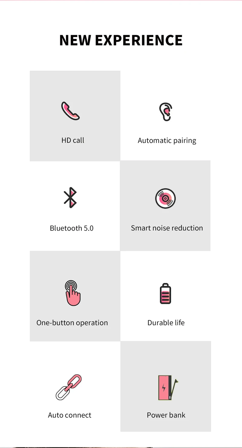 Беспроводные Bluetooth наушники Bluetooth 5,0 стерео водонепроницаемые мини-наушники с 2000mAh power Bank бинауральные HD звонки DT-5 TWS