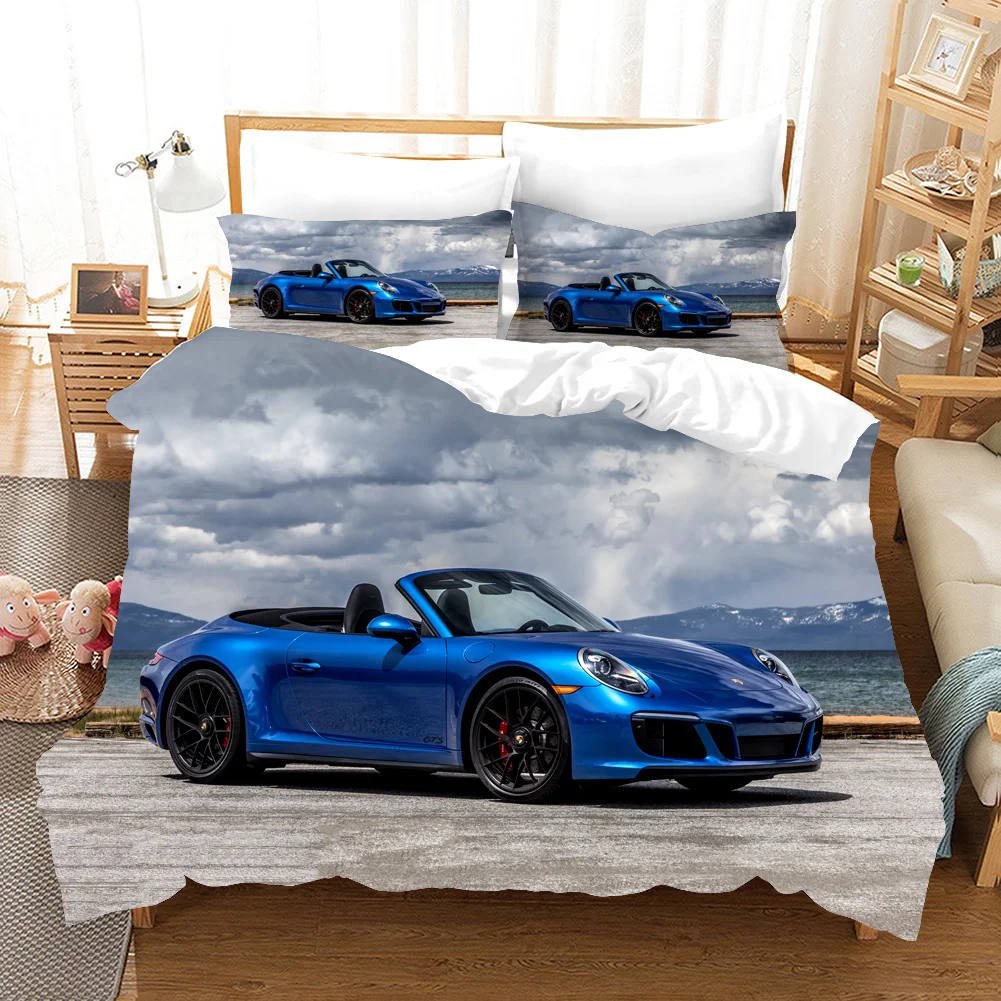 Car Sports Printed Duvet Cover Race Car Bedding Sets With Pillowcases For Teens Kids Boys Cool Bedroom Decor 2/3pcs Bedclothes