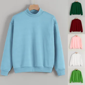 

Women's Turtleneck Plus Sweatshirt Fashion Winter Printing High Collar Long Sleeve Clothes For Women Busos Para Mujer 2020