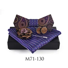 Новая качественная брошь Пейсли, шарф, деревянный галстук, свадебный подарок, Повседневная рубашка, шелковый галстук