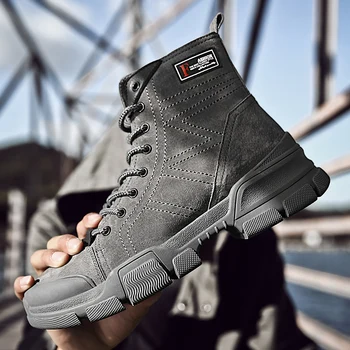 

Original Cowboy Boots Mens Brand Designer Casual Shoes For Men Genuine Leather Army Combat Men Boots Anti-Slip Working Boots Men