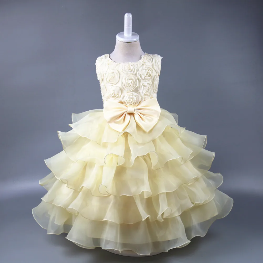 Оригинальное платье с бантом в Корейском стиле для девочек; платье на бретельках; розовое детское свадебное платье