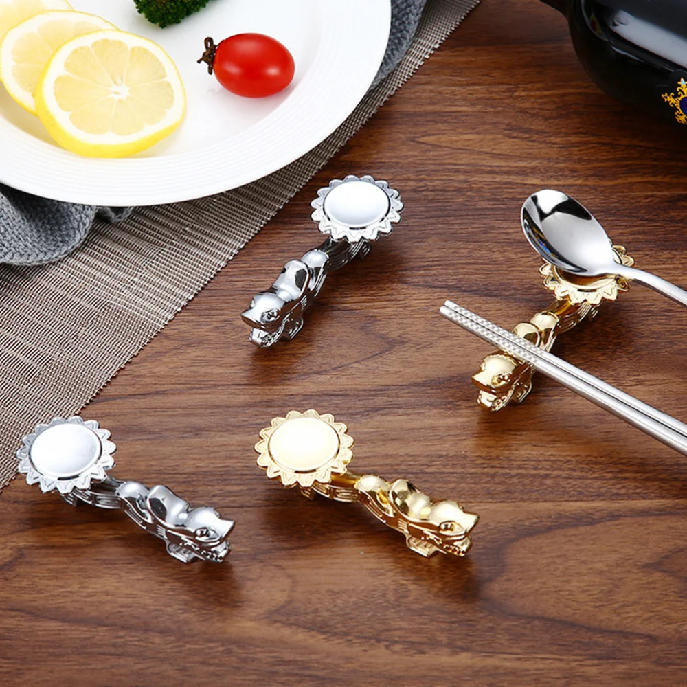 

1pc Chopstick Rack Lightweight Dragon Head Creative Zinc Alloy Durable Holder Chopstick Rack for Restaurant Home Hotel