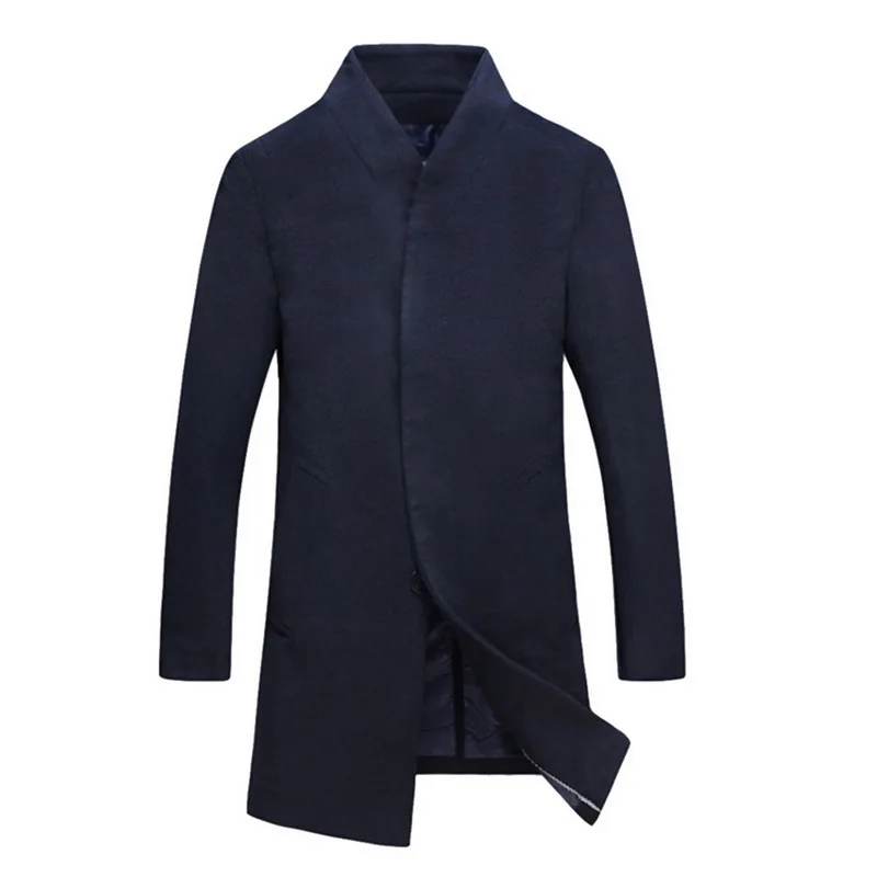 Litthing, мужское шерстяное плотное пальто со стоячим воротником, осенне-зимнее шерстяное одноцветное однобортное длинное пальто, мужской Тренч