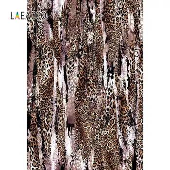 

Laeacco Vinyl Backgrounds For Photography Modern Leopard Pattern Surface Fur Leather Pattern Photo Backdrops For Photo Studio