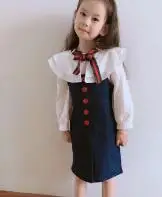 Новое поступление осенний комплект для девочек блузка и платье из двух предметов