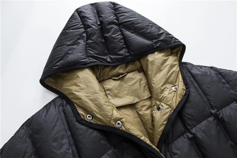 XITAO Черное женское модное пуховое пальто зимнее повседневное пальто с длинным рукавом и карманом с капюшоном DMY1345