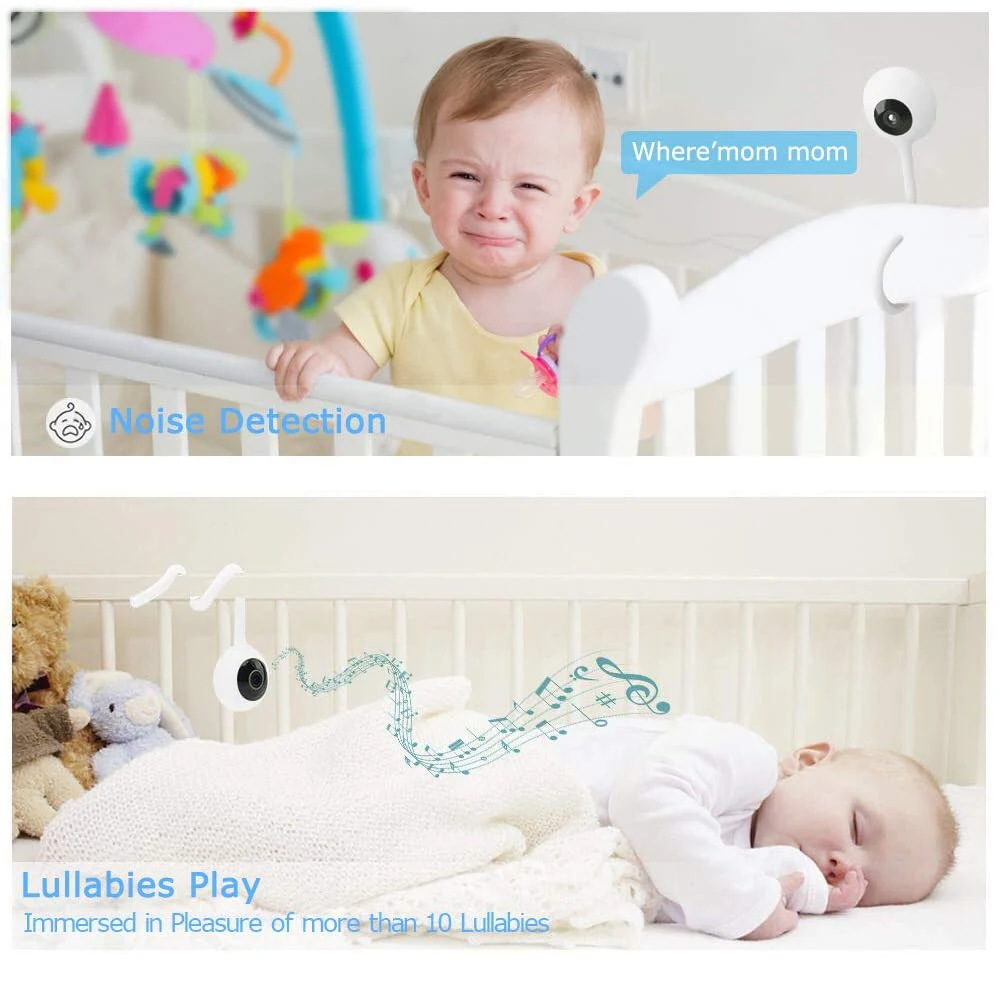 Wireless baby monitor video baby monitor Wouwon Display Temperature Play Lullaby HD Mini IP Camera Wifi Camera Security CCTV Baby Baby Monitor Cloudedge app