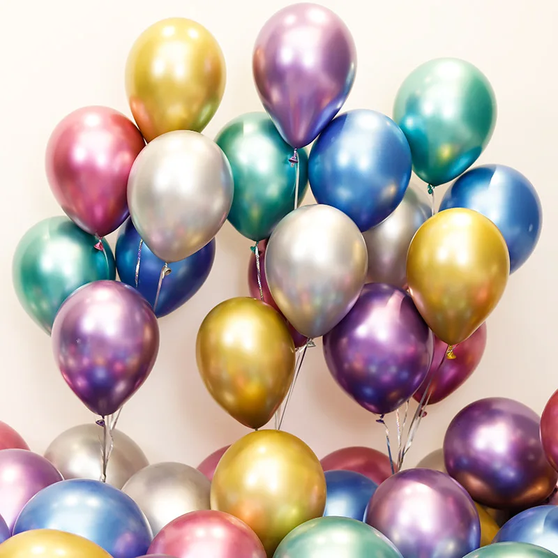 

12 inch Metallic Balloon Birthday Party Balloon Metal Chrome Balloon Wedding Birthday Party Decor Latex Ballon Air Baloon Globos