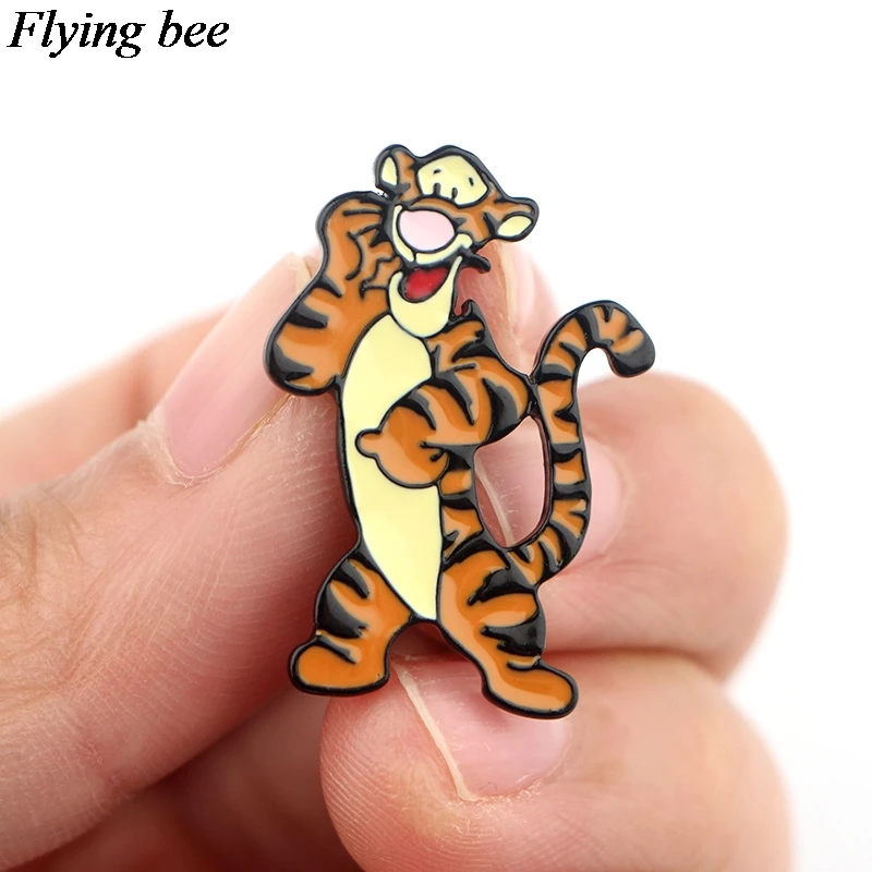 Flyingbee Тигр креативные значки Мультяшные металлические булавки для женщин и мужчин булавка для рюкзака персональная детская булавка очаровательное ювелирное изделие X0607